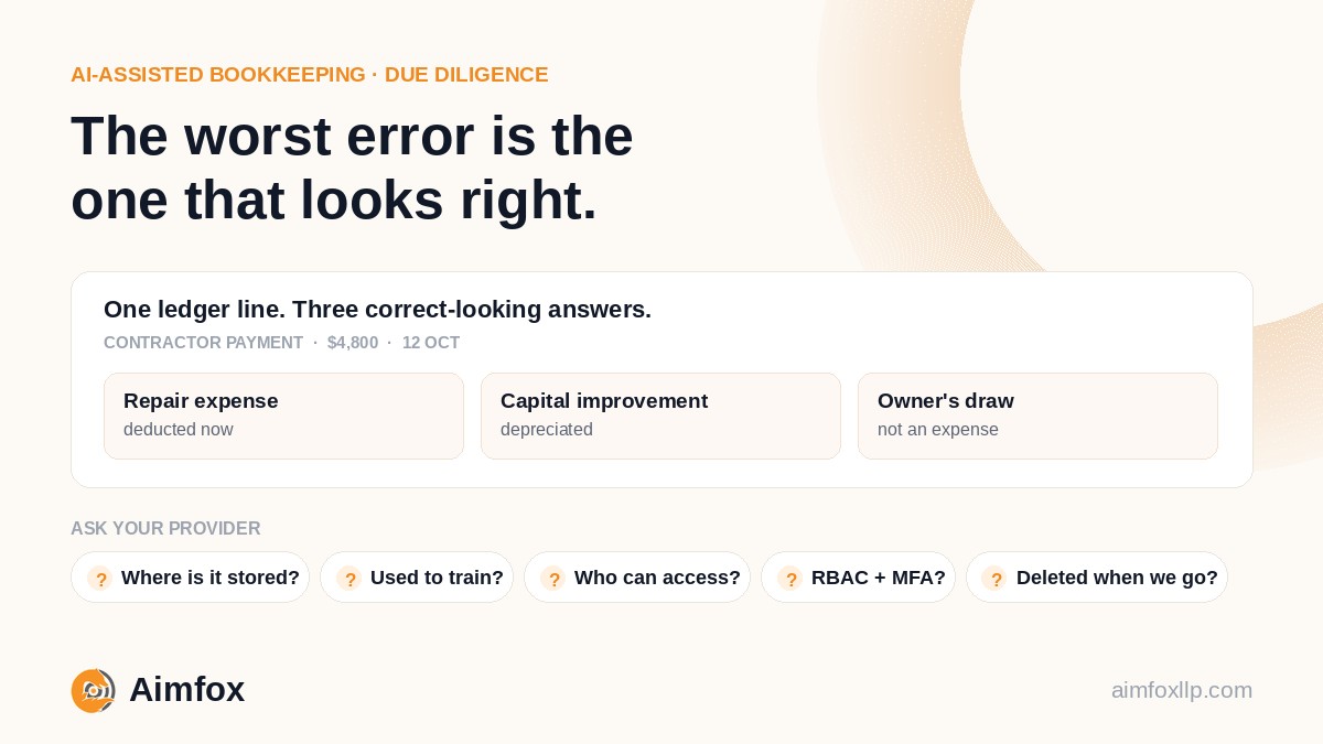 AI-Assisted Bookkeeping: Where It Fails, and What to Ask Your Provider